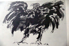 LEONARD BASKIN "Eagle" Woodcut Print - Numbered 54, unframed - vintage