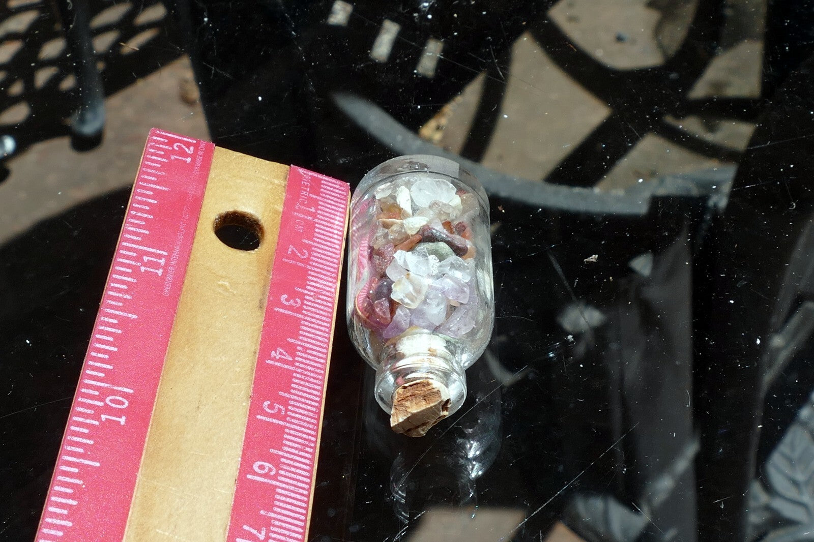 Small 4cm bottle with beach sand sea glass Indian Ocean decor souvenir