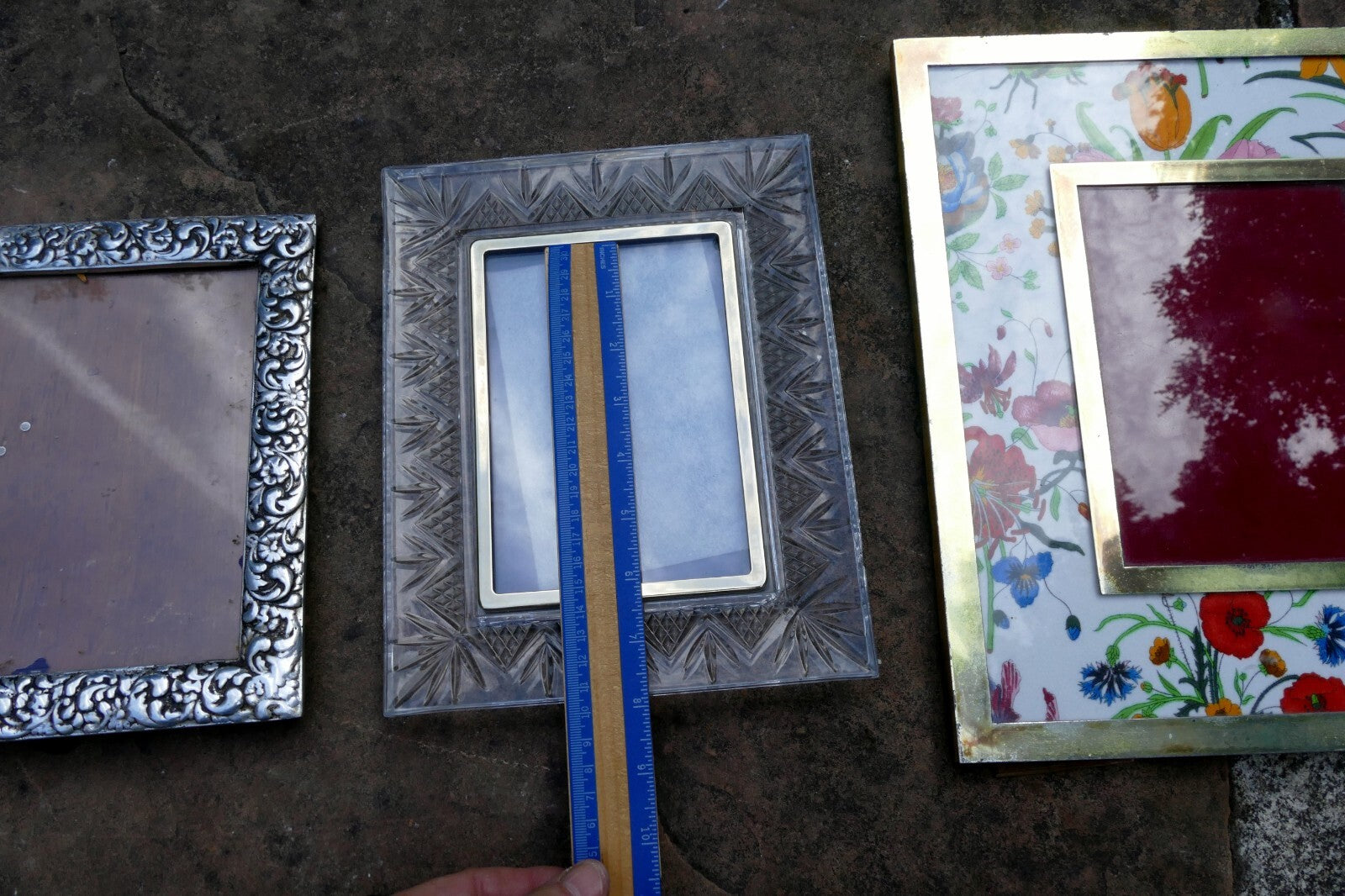 Pack of 3 Four Metal/Glass Picture Portrait Frame 5X7" Art Photo Mixed lot