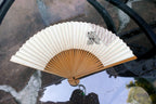 Japanese Hand FOLDING FAN, Bamboo with Cricket hand painted