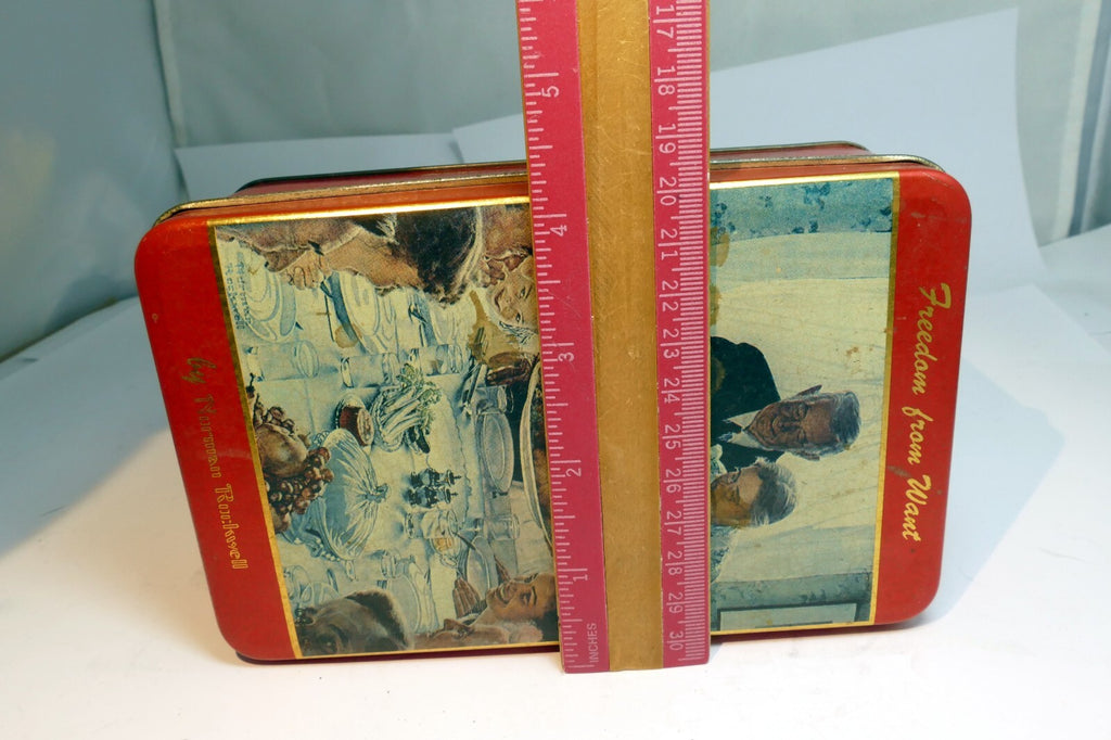 Norman Rockwell Tin empty container family dinner Thanksgiving Freedom from want