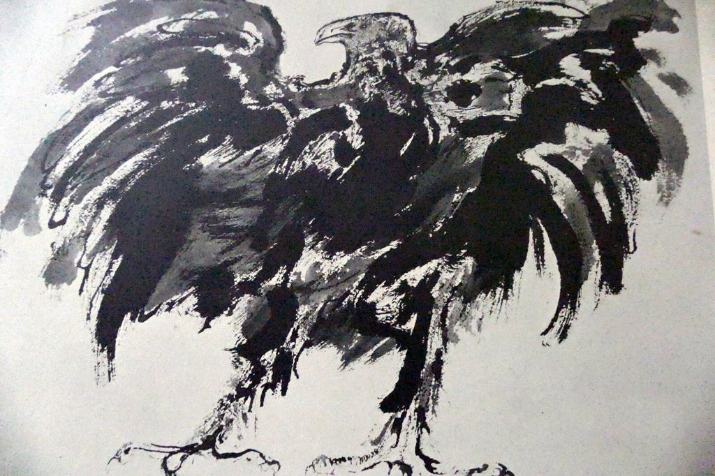 LEONARD BASKIN "Eagle" Woodcut Print - Numbered 54, unframed - vintage