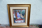 Albert Goldman signed Fiddler on the Roof 8X10" framed Oil Painting Israel