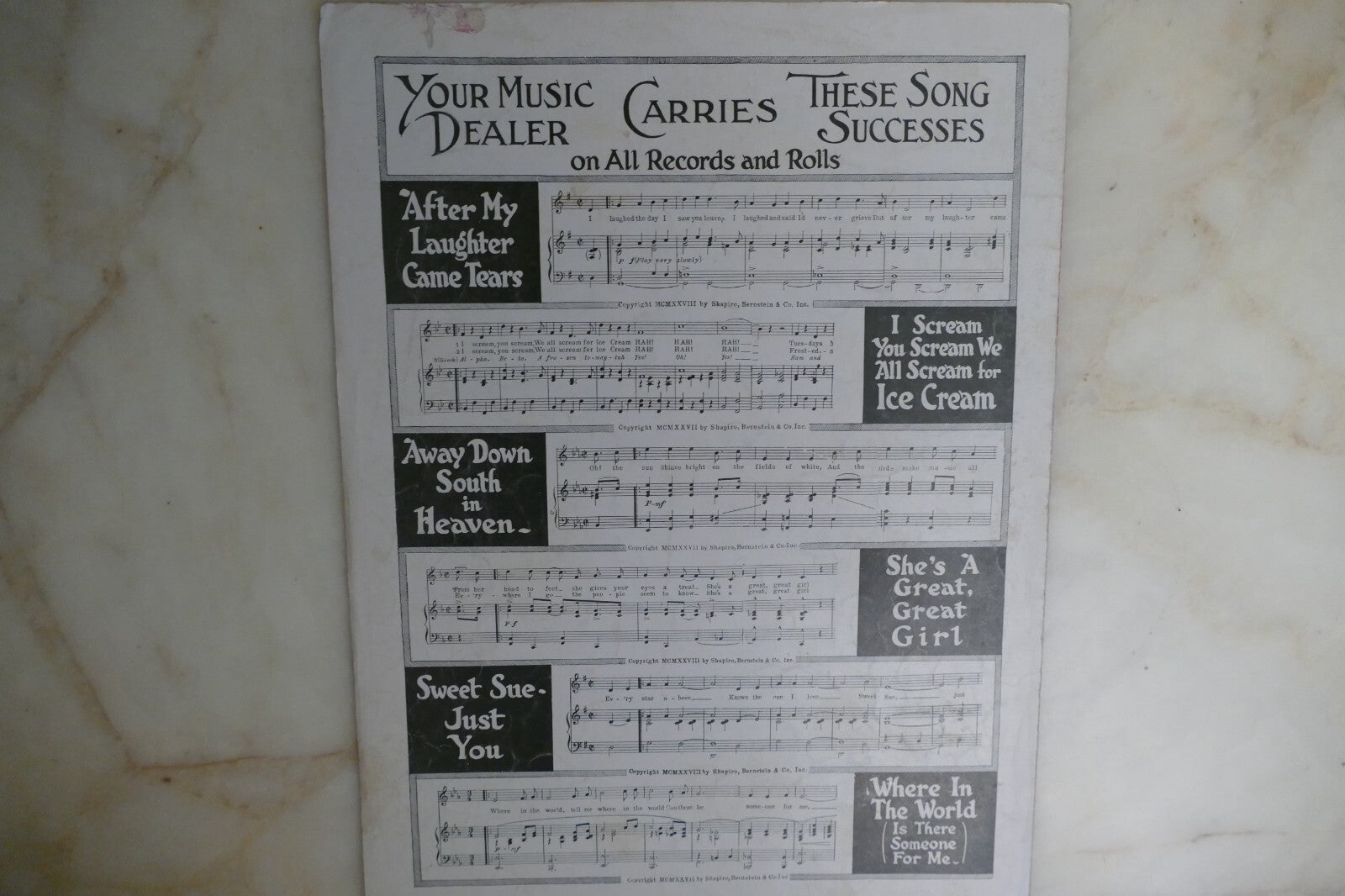 Wob-A-Ly Walk 1928 by Harry Warren and Bud Green, Shapiro, Bernstein and Co.