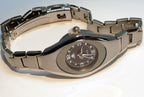 Ladies black/silver tone quartz arabic numerals watch   needs battery