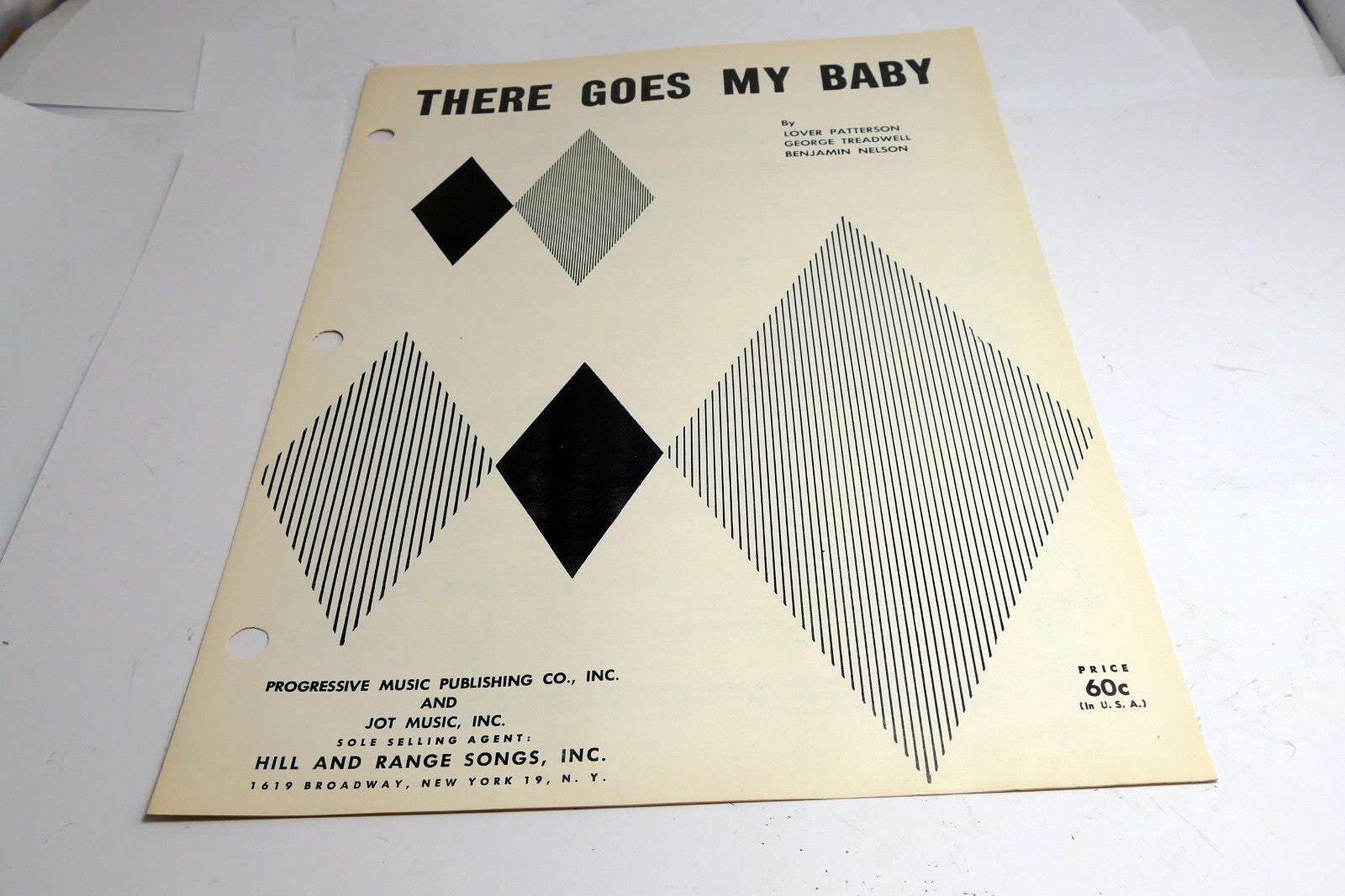 There Goes My Baby Patterson Treadwell Benjamin Nelson 1959  Sheet Music Drifter