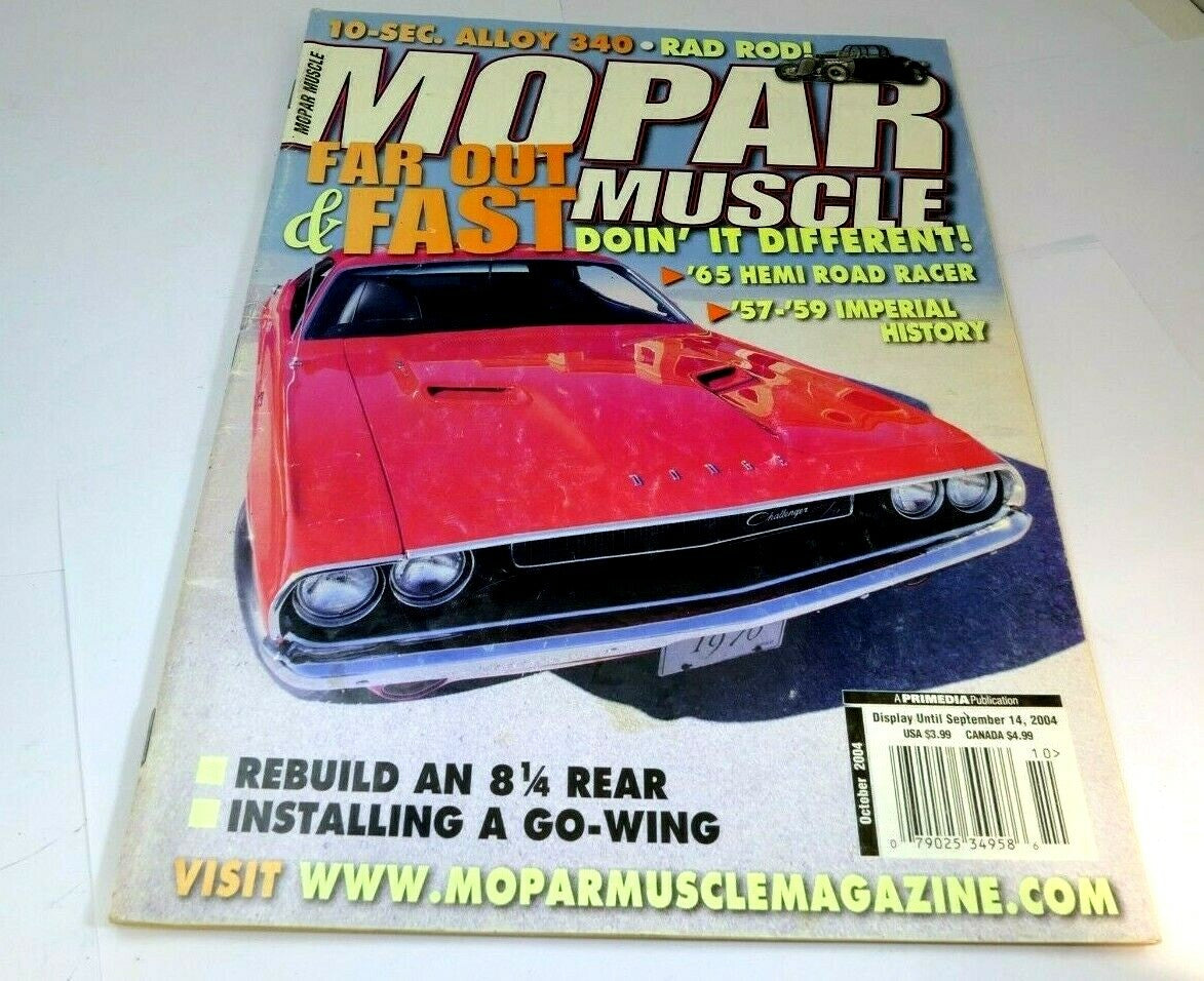 Mopar muscle magazine october 2004 '65 hemi road racer '57 59 imperial history