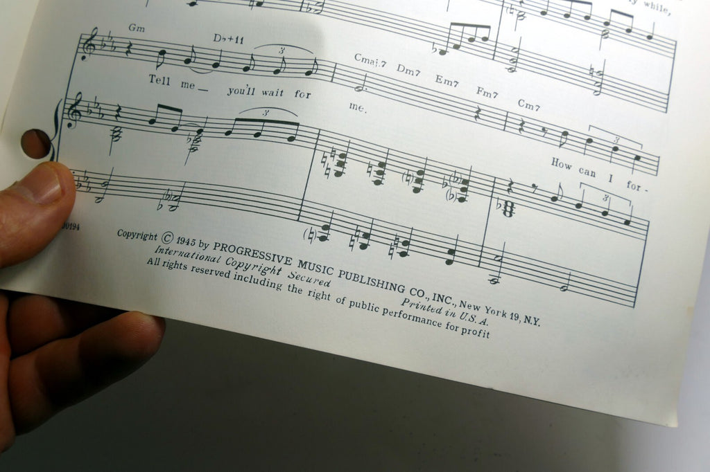 Tell Me You'll Wait For Me Brown Moore  1945  Sheet Music Ray Charles