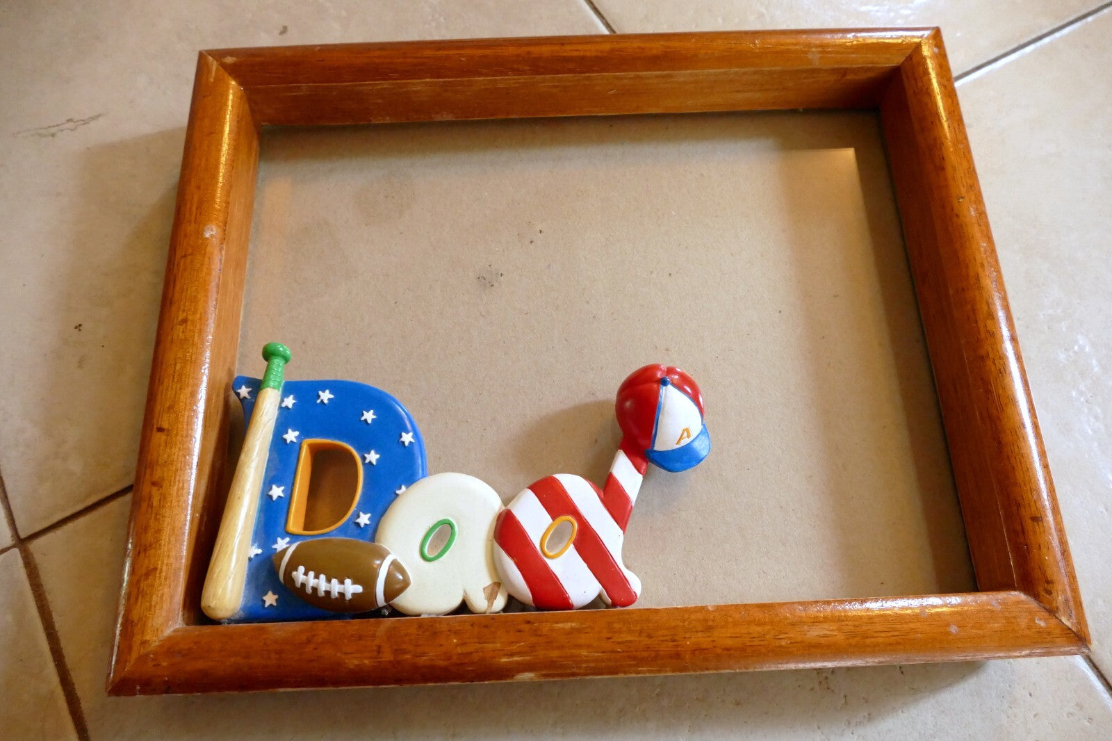 Pack of 2 Oak Solid Wood Picture Portrait Frame  8X10" Art Photo "DAD" baseball