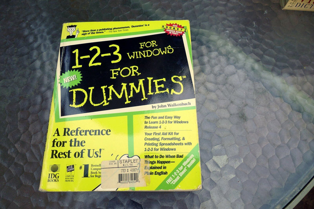 1-2-3 for Windows 5 for Dummies by John Walkenbach computer book for beginners