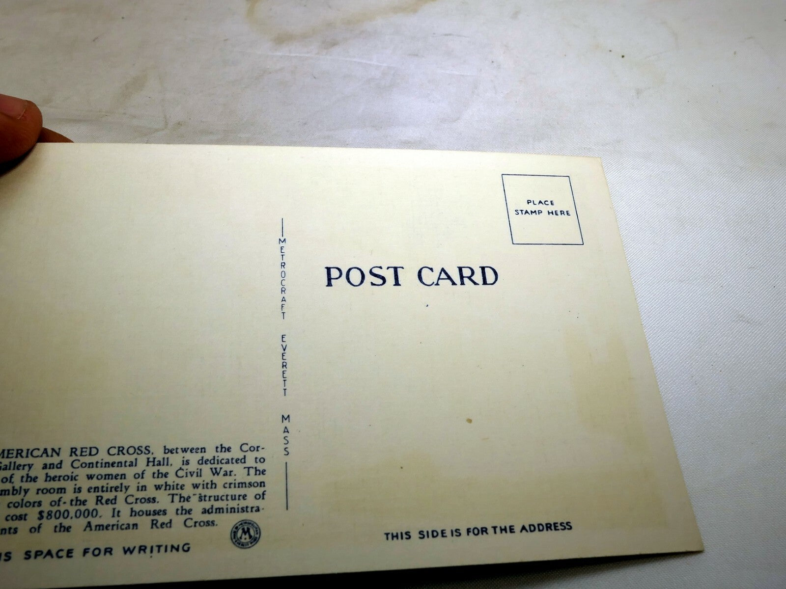 Post Card American Red Cross Building Washington DC Unposted Linen 1940's