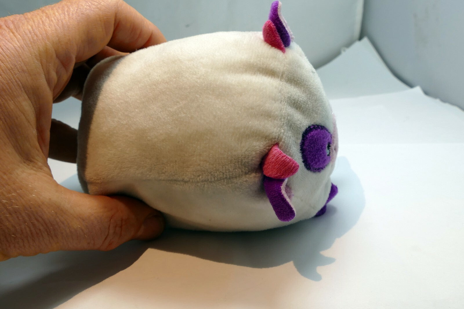 4" small Plush soft squishy gray purple COW bull 