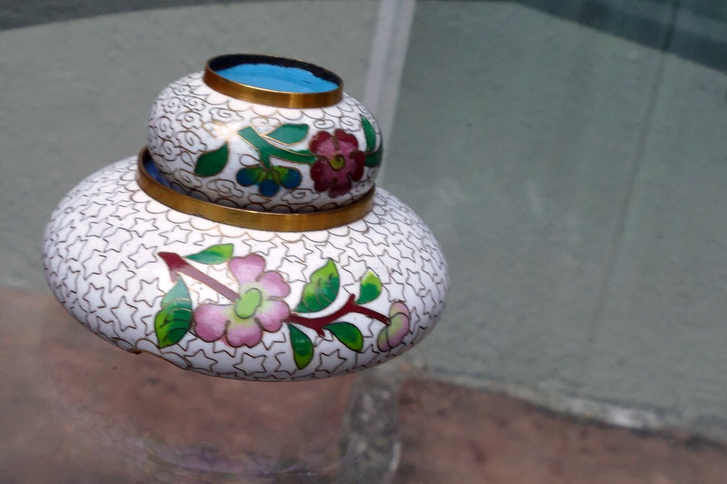 Cloisonne Ass Tray small tray enamel brass 3X3.X1"