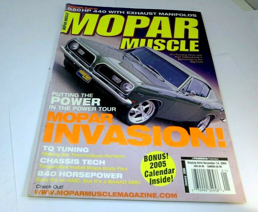 Mopar muscle magazine january 2005 550 hp 440 w/ exhaust manifolds