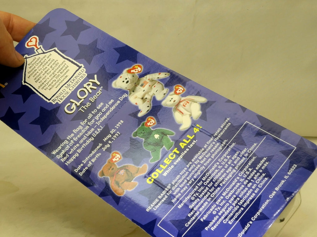 GLORY The Bear 1998 McDonald's Ty Beanie Baby  1999 OakBrook - NEW