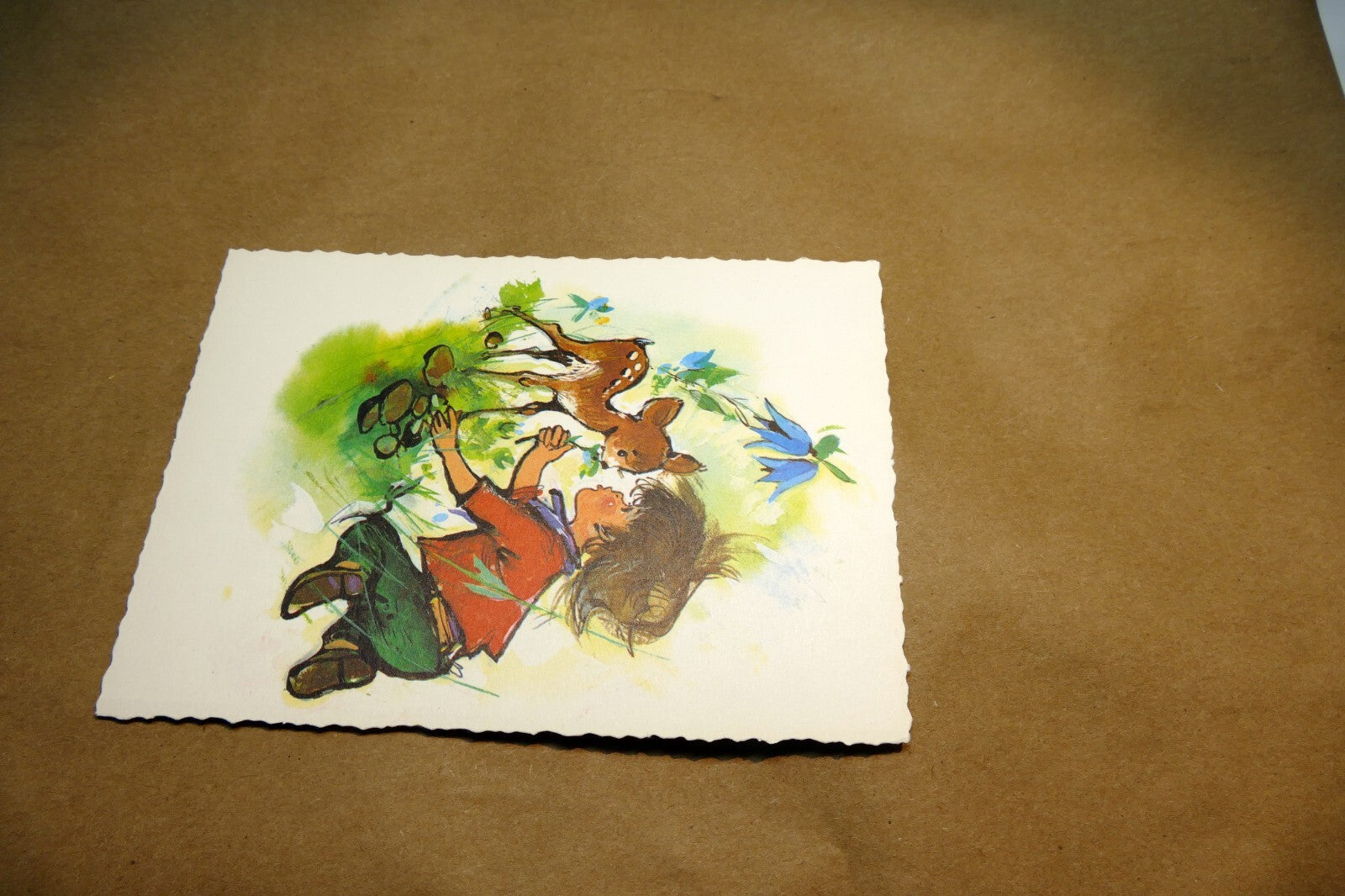 Adolf KORSCH VERLAG Postcard Munchen Boy with dear - Unposted Art