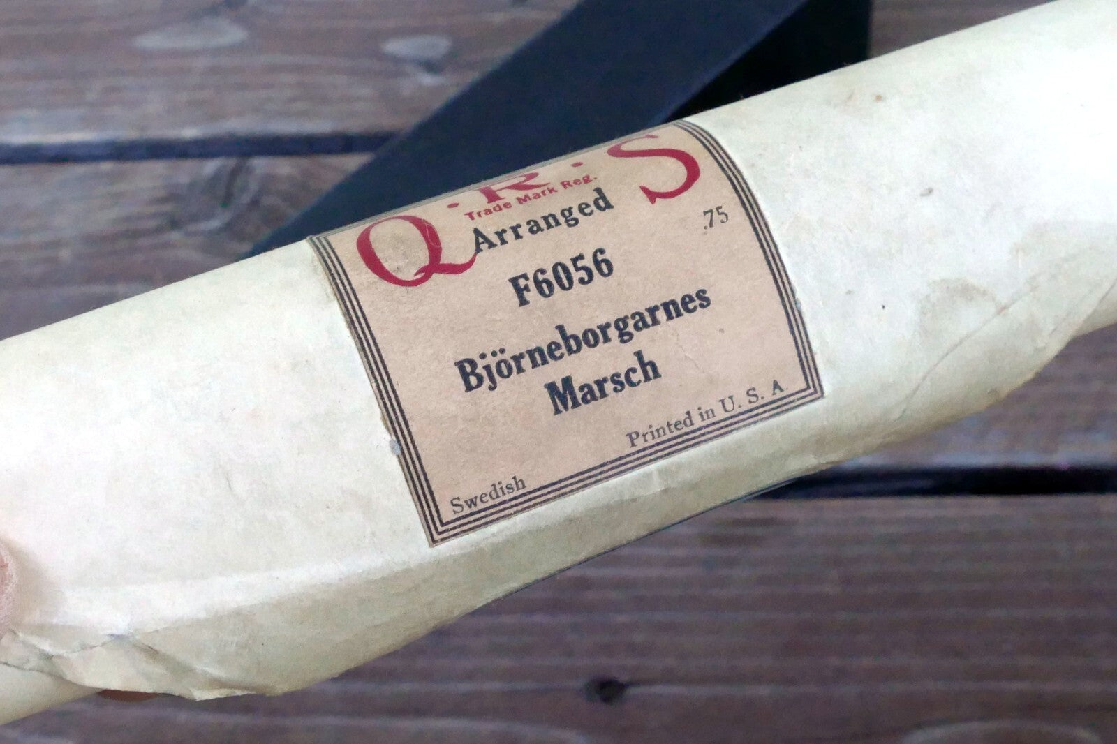 Qrs arranged f6056 björneborgarnas marsch guts & blackpowder piano roll
