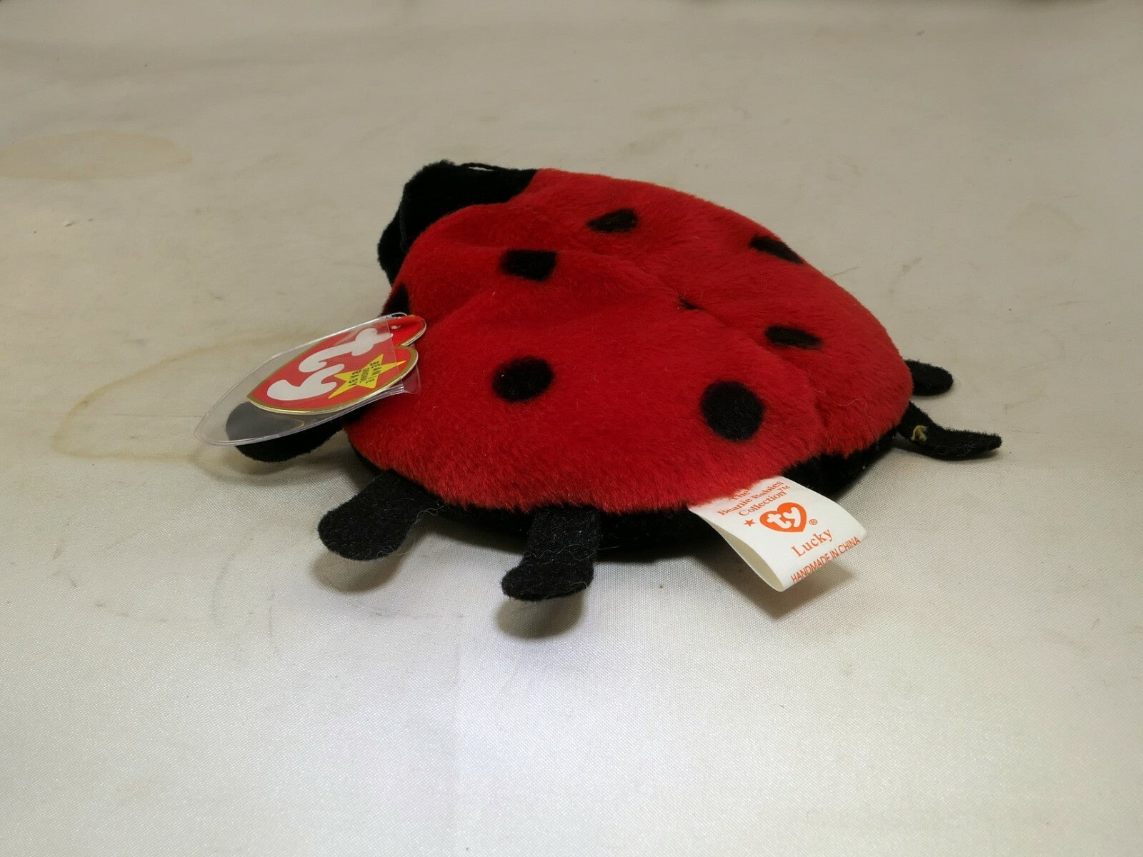 TY Lucky Beanie Baby With Tag Year 1993 ERROR  5-1-1995  Plush Toy Lady Bug