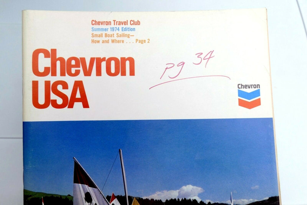 Summer 1974 chevron usa travel club magazine small boat sailing oregon's sahara