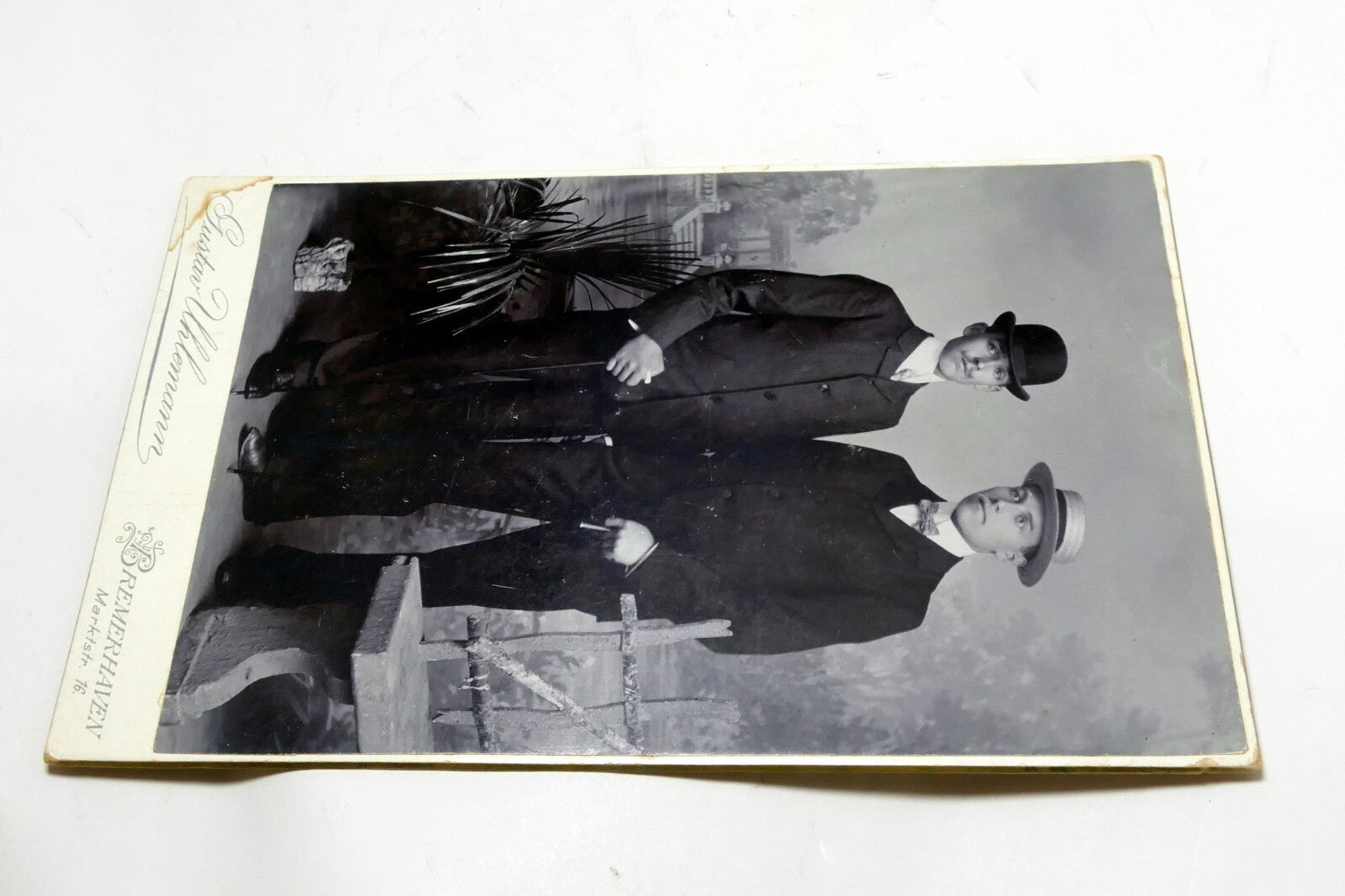 Gustav Uhlemann Bremerhaven Photograph Photo two gentleman 1880's antique