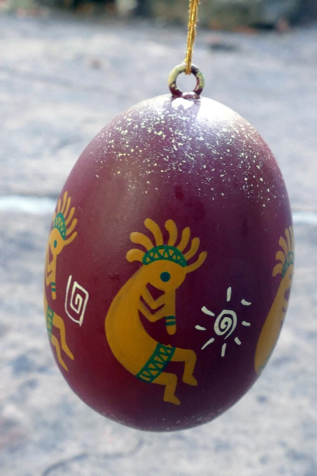 KOKOPELLI  NATIVE AMERICAN DANCE DESIGN GOURD CHRISTMAS ORNAMENT