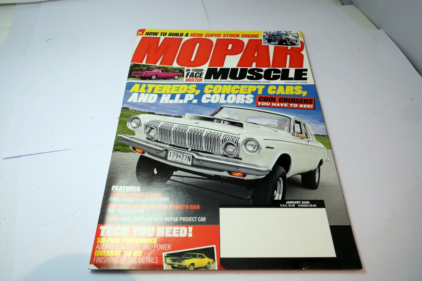 MOPAR Muscle Magazine January 2008 In-Your-Face Duster, '58 Dual Chia, A/FX