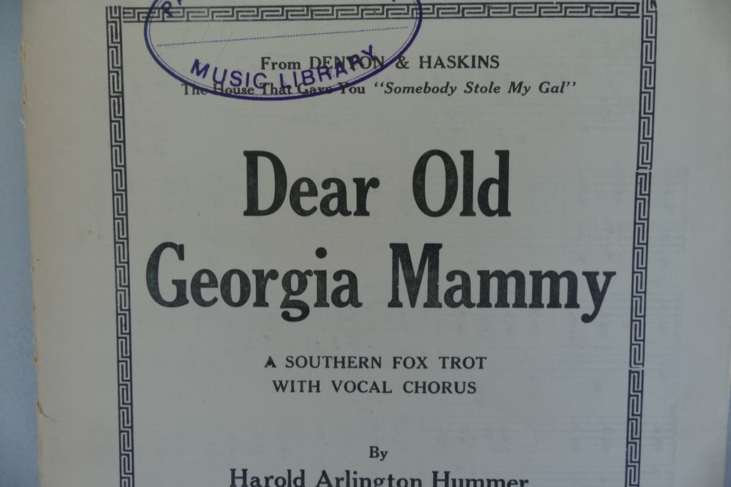 Dear Old Georgia Mammy 1920, by Harold Arlinghton Hummer
