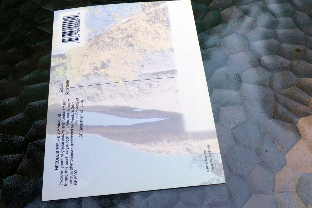 Needle Eye Rock Black Hills S. Dakota Iron Mountain Road Postcard vintage