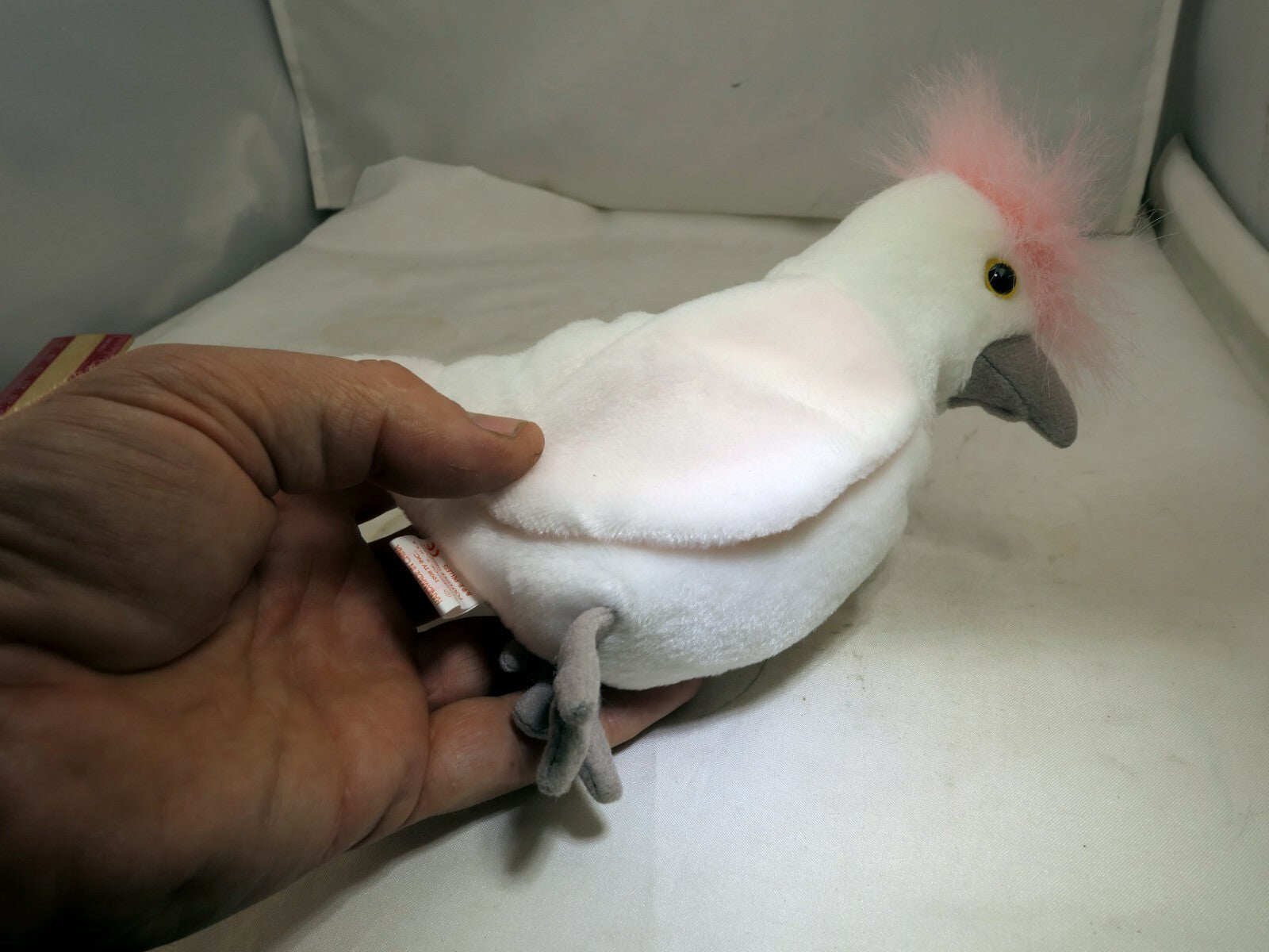 TY Beanie Baby Kuku Rare/Retired 1998 plush toy collection bird white parrot