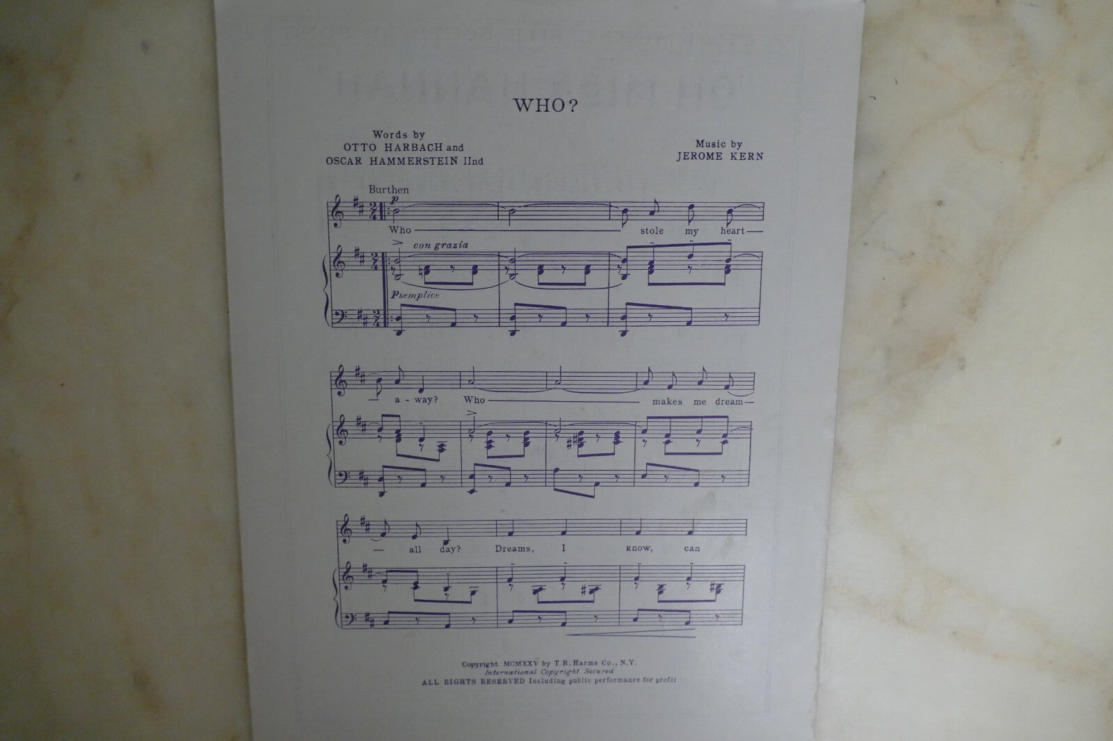 You Will Won't You 1926 by Jerome Kern from "Criss-Cross" musical
