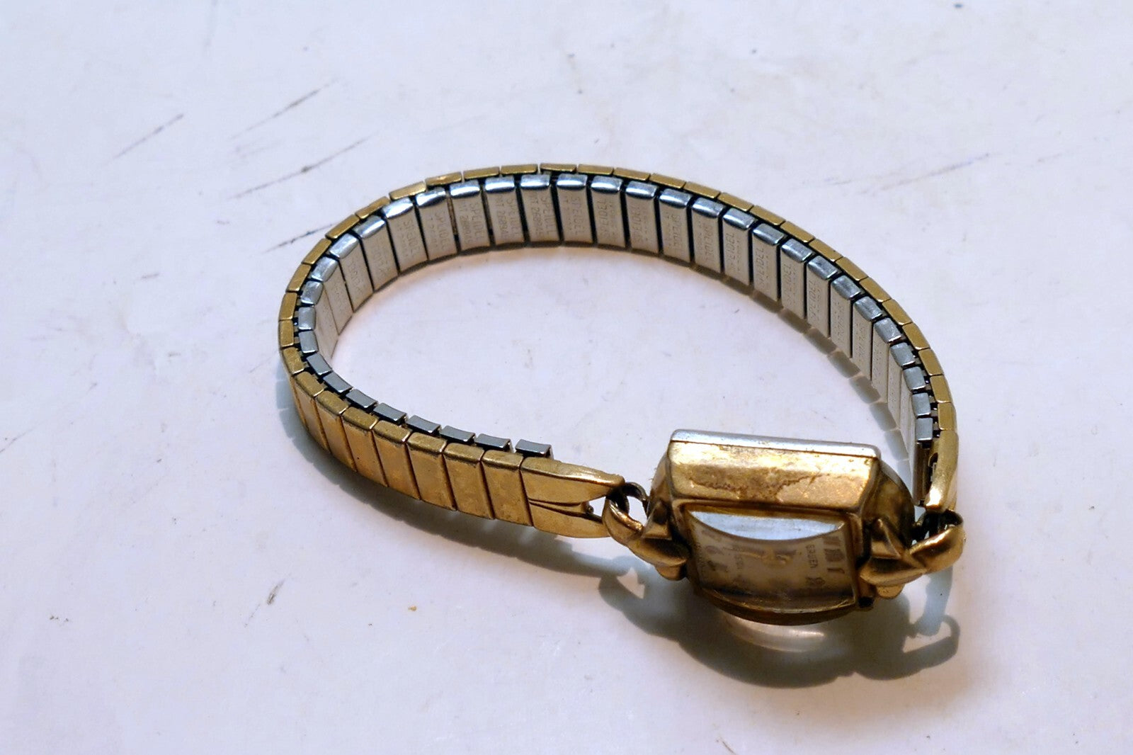Gruen Precision Ladies Watch 10K RGP BEZEL Square Art Deco - Not working AS IS