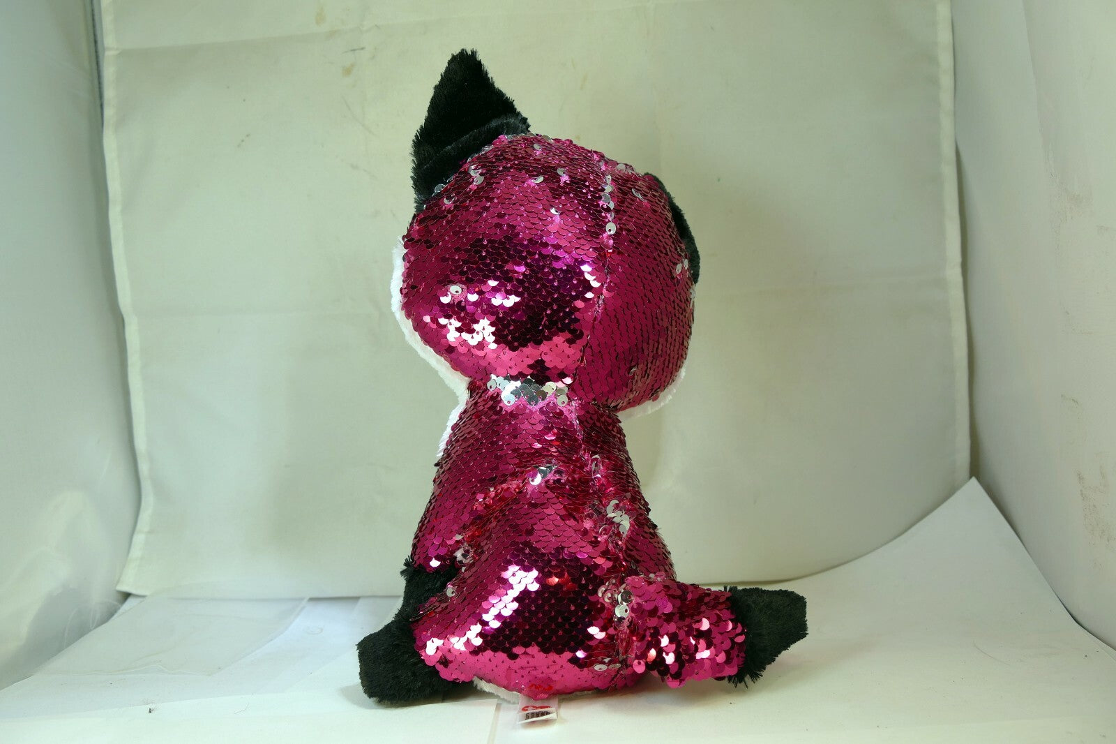 TY Jewel Reversible Sequin Plush Pet Flippy Fox 9" tall Flippables Purple 