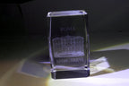 Rome Roma Laser Etch Glass Paperweight  Fontana Trevi  Fountain 3X2X2" crystal