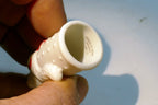 Thimble Souvenir white cat red bow porcelain feline