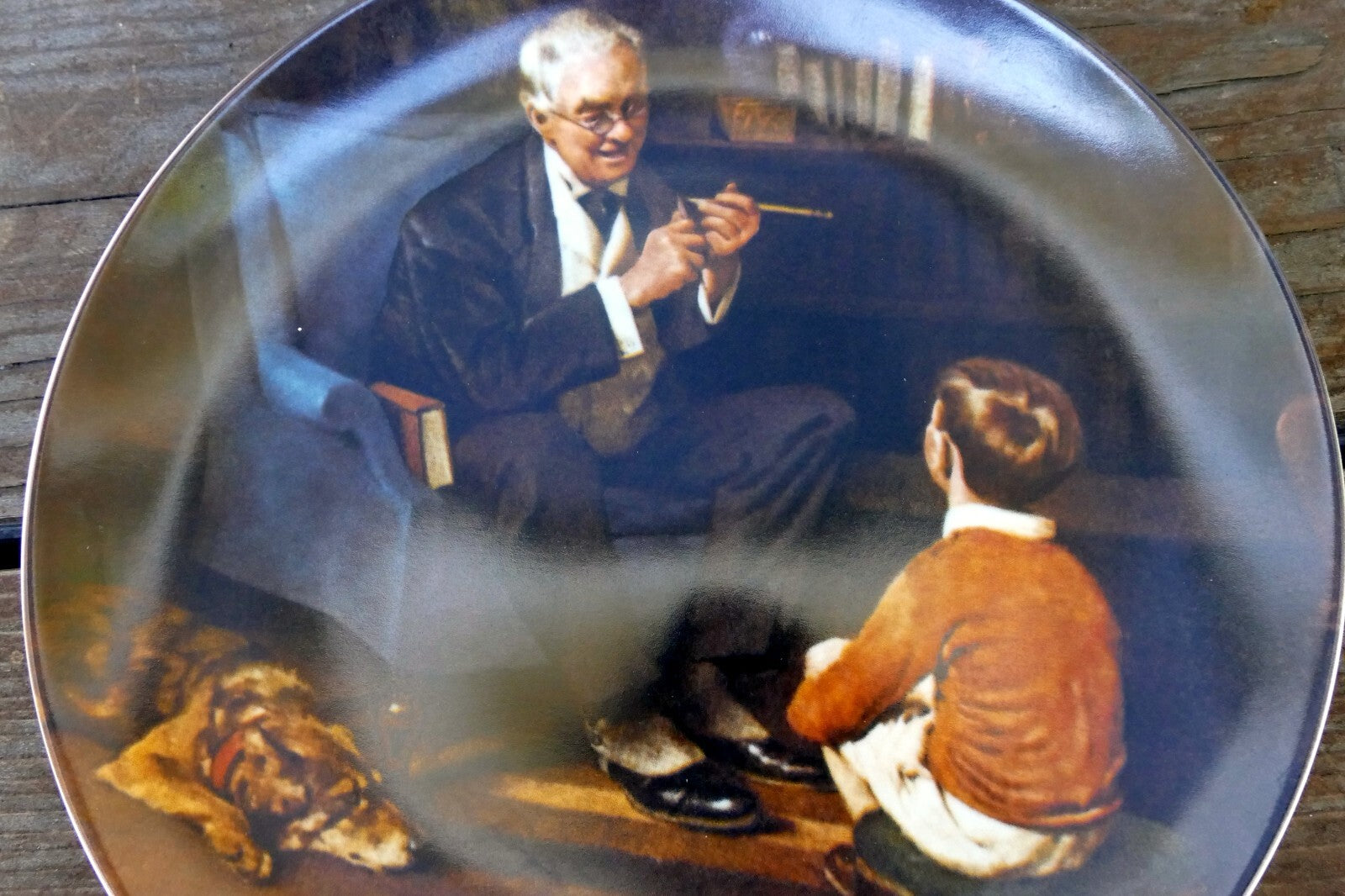 Norman rockwell "the tycoon" plate 1982 84 r70 3.6 limited edition