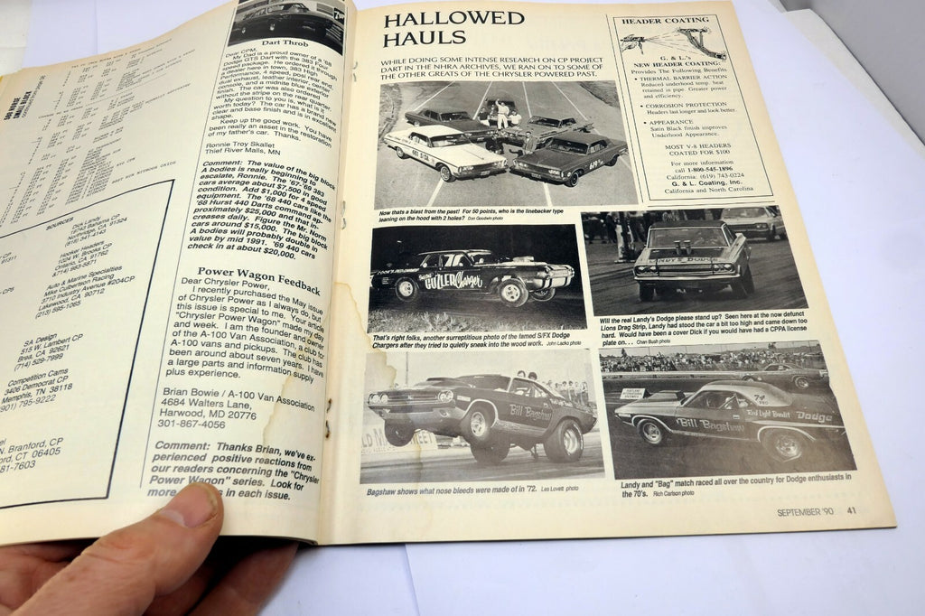 Chrysler Power Car Magazine September 1990 Project Dart 580HP Small 'Em