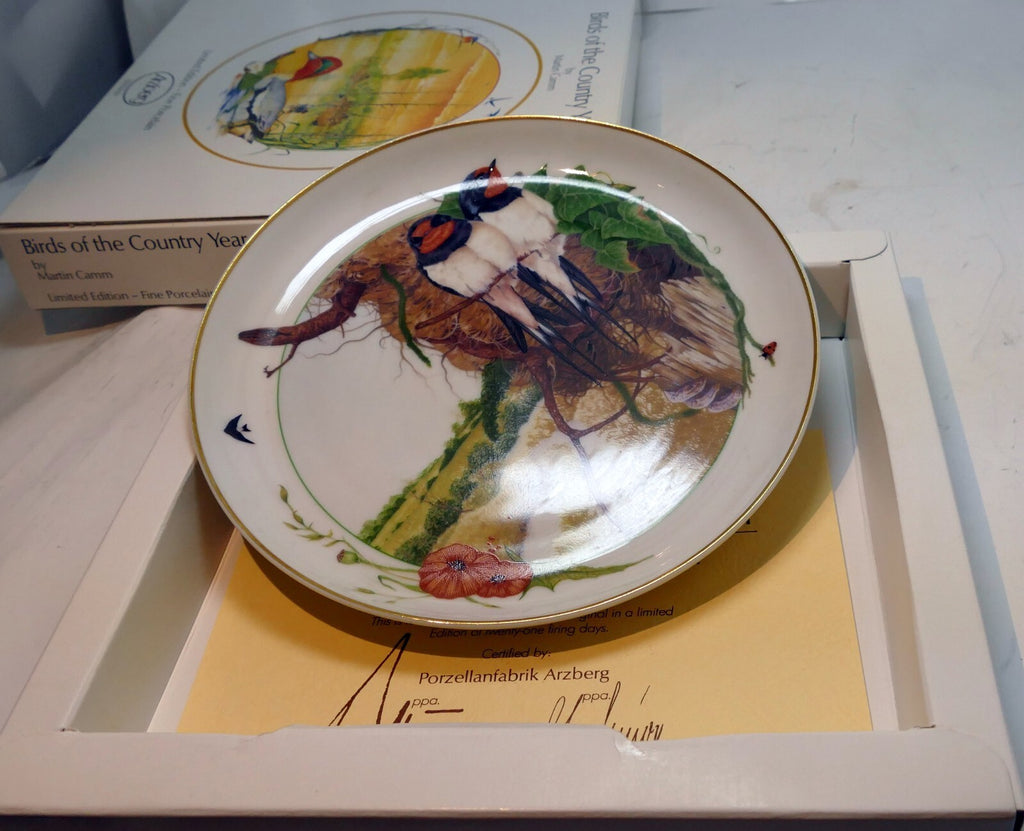 Birds of the country by martin camm   bavaria plate arzberg germany swallow