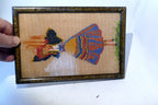 5X8" Vintage Girl Carrying Jug with Water Finished & Framed  Needlepoint