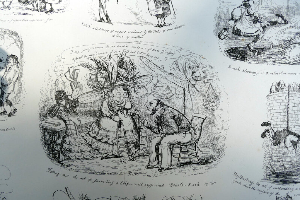 NAUTICAL DICTIONARY No 6 HENRY HEATH CARICATURE PRINT  1840 Victorian