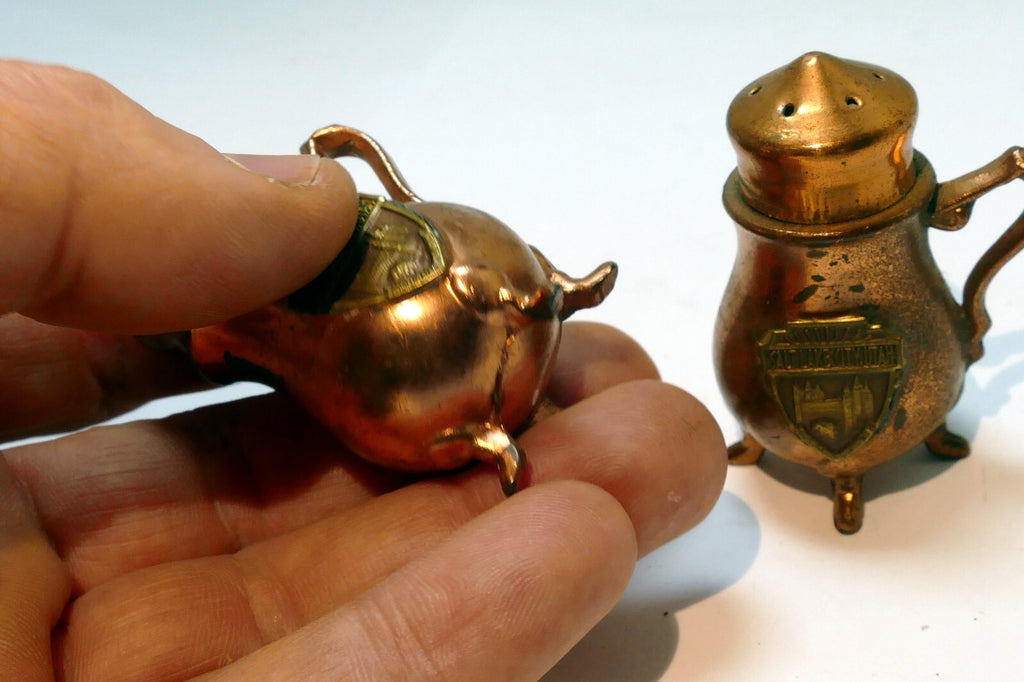 Copper Salt & Pepper Shaker Souvenir Of Salt Lake Temple City Utah USA