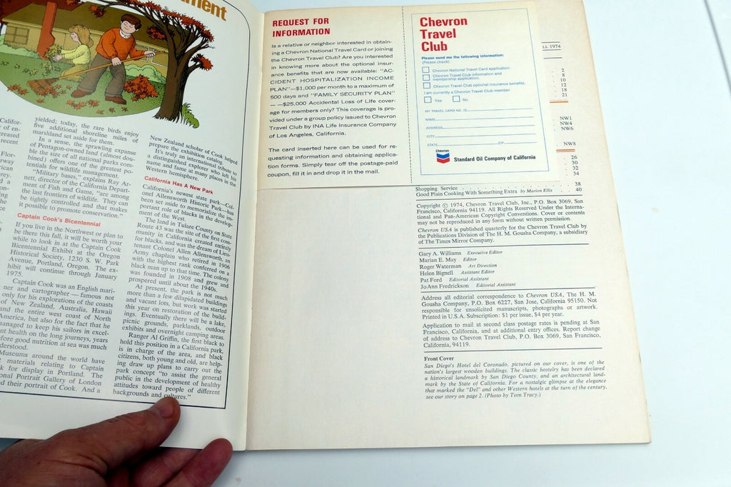 Fall 1974 Chevron USA Travel Club Magazine Elegant Hotels Greases Oils for cars