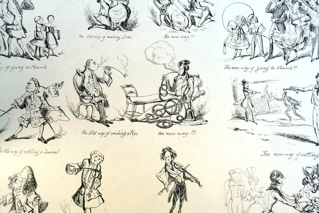 Old ways and new ways no 5 henry heath caricature print 1840 victorian