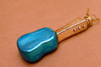 Thomas Pacconi Glass Guitar  Christmas Ornament gold blue music strings  3"
