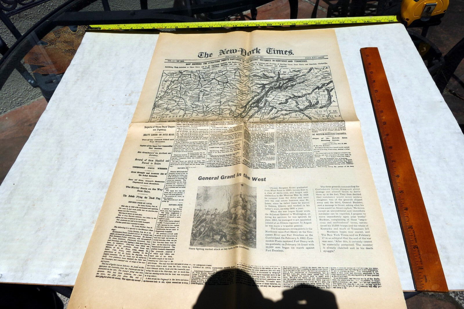 New York Times Febr. 17,  1862 Reprint Civil War Victories Kentucky & Tennessee