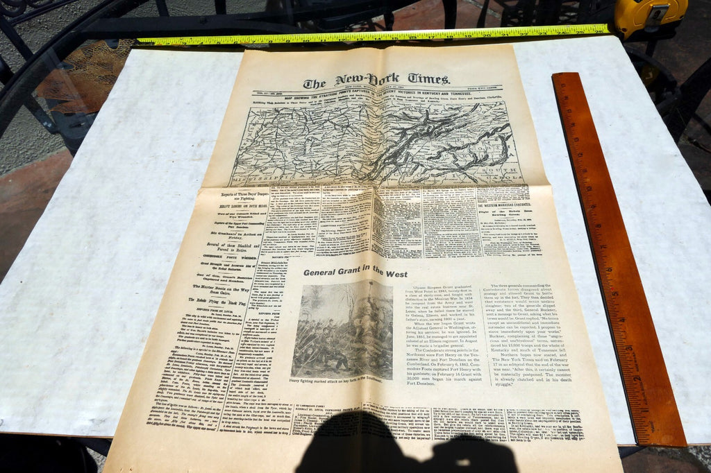 New York Times Febr. 17,  1862 Reprint Civil War Victories Kentucky & Tennessee