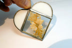 Garden Dried Flowers Stained Glass Suncatcher 3" Heart Shaped sun catcher