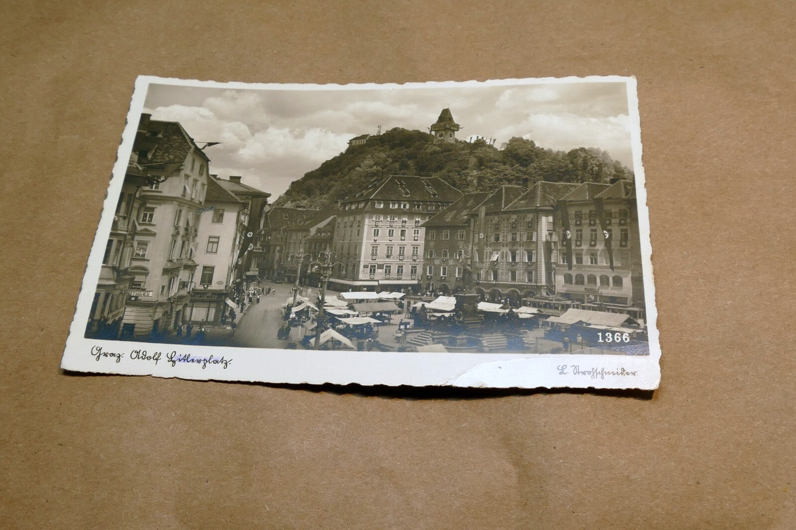 Graz. Schloßberg 1941 Austria  cityscape  Alps postcard  - unposted