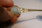 925 Sterling Silver - Acapulco Aztec Calendar Spoon -  Mexico 10 gr.