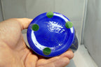 Blue Luster  Vase With Gold Oil Spot Design Glass 10" high Vase