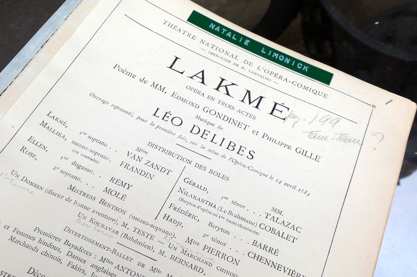 1883 Lakme sheet music  Léo Delibes  Opera en Trois Actes Paris Property Peroni